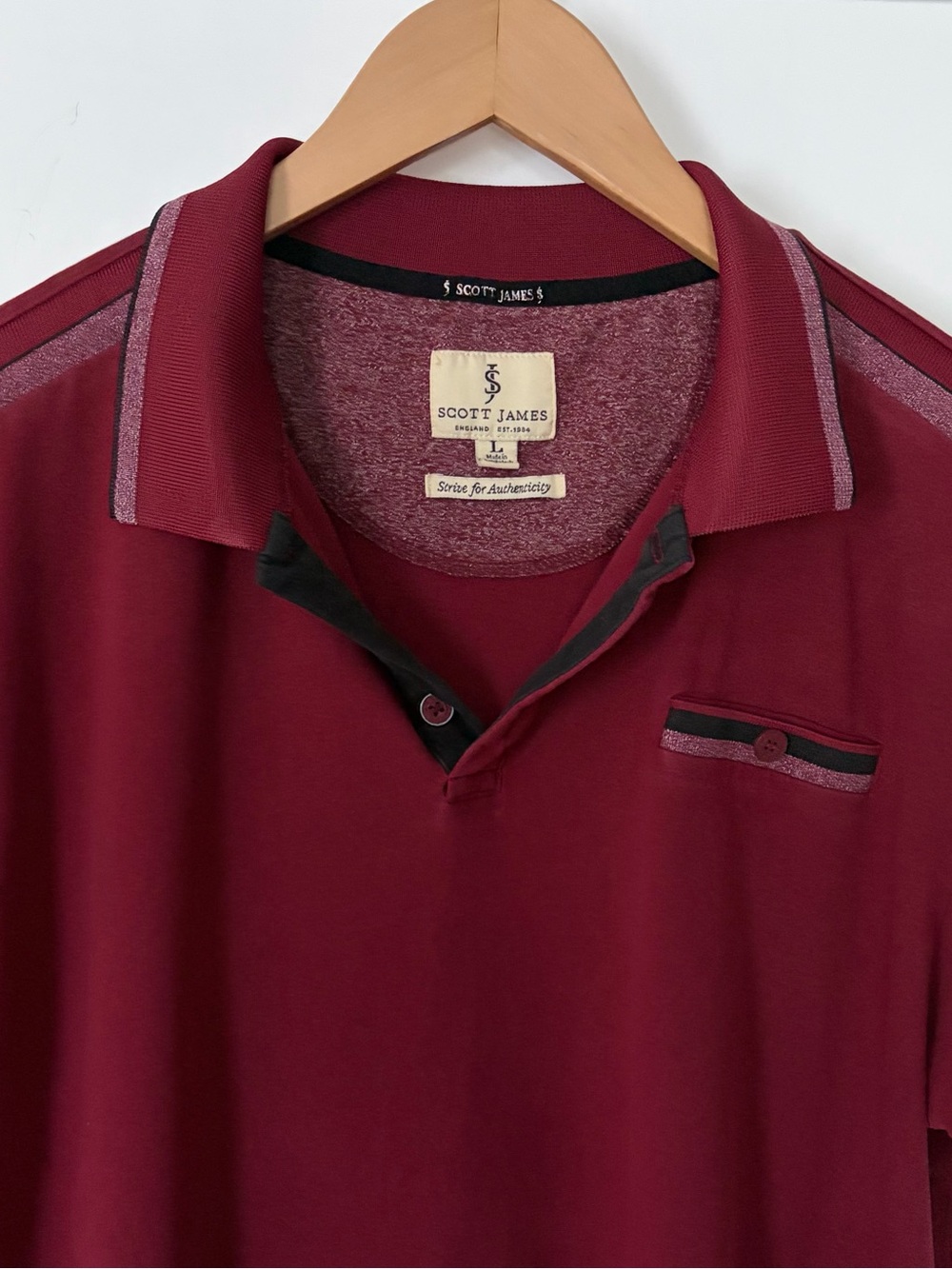 Scott James Men’s Size L Short Sleeve Classic Polo